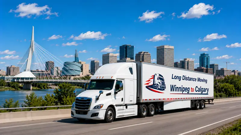 Winnipeg to Calgary moving route